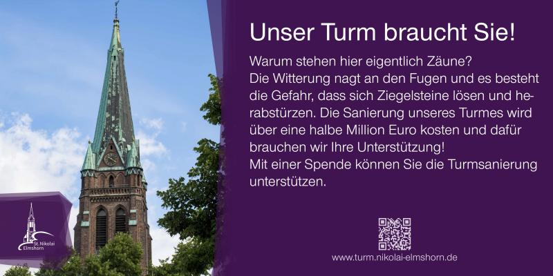 wir sammeln Spenden für den Turm der Kirche St. Nikolai