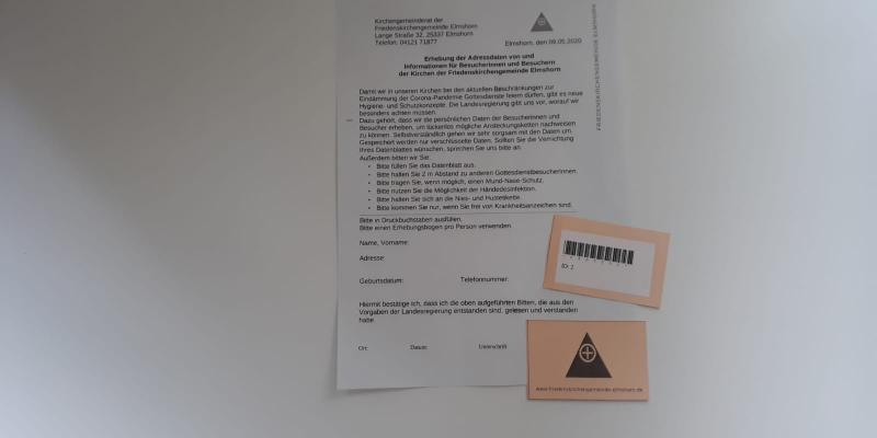 Datenerhebungsbogen in der Friedenskirche